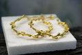 Real Mimosa Branch Earrings, Handmade Nature Jewelry, Organic Forest Hoops, Gift for Vitality & Luck, Gold on Sterling Silver 925