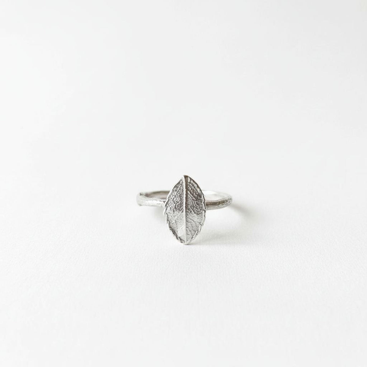 Real Rose Leaf Silver Ring, Handmade Minimalist Jewelry, Organic Forest Band, Gift for Passion & Health, Eco Sustainable Sterling Silver 925