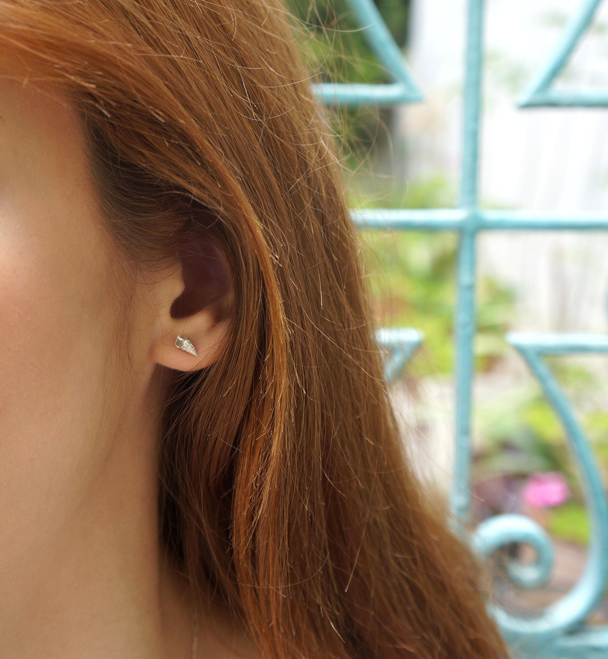 Real Sea Shell Earrings, Handmade Minimalist Jewelry, Organic Beach Studs, Gift for Health & Resilience, Eco Sustainable Sterling Silver 925