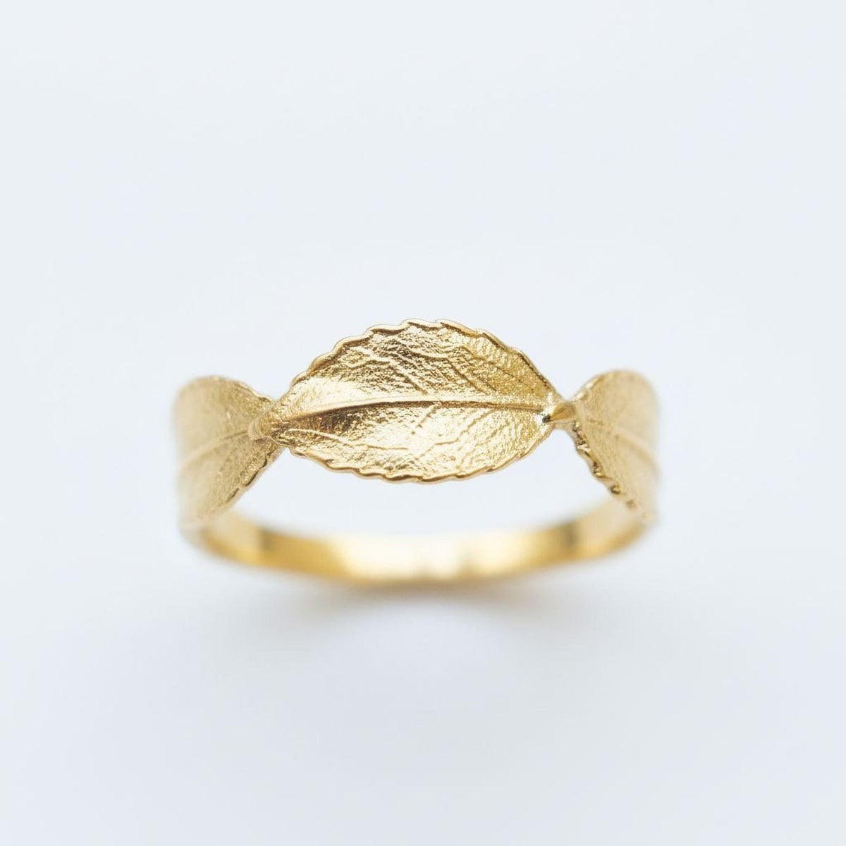 Solid Gold Rose Ring, Handmade nature Jewelry, Organic Leaf Band, Gift for Passion & Longevity, Sustainable Real Gold (9K, 14K, 18K)