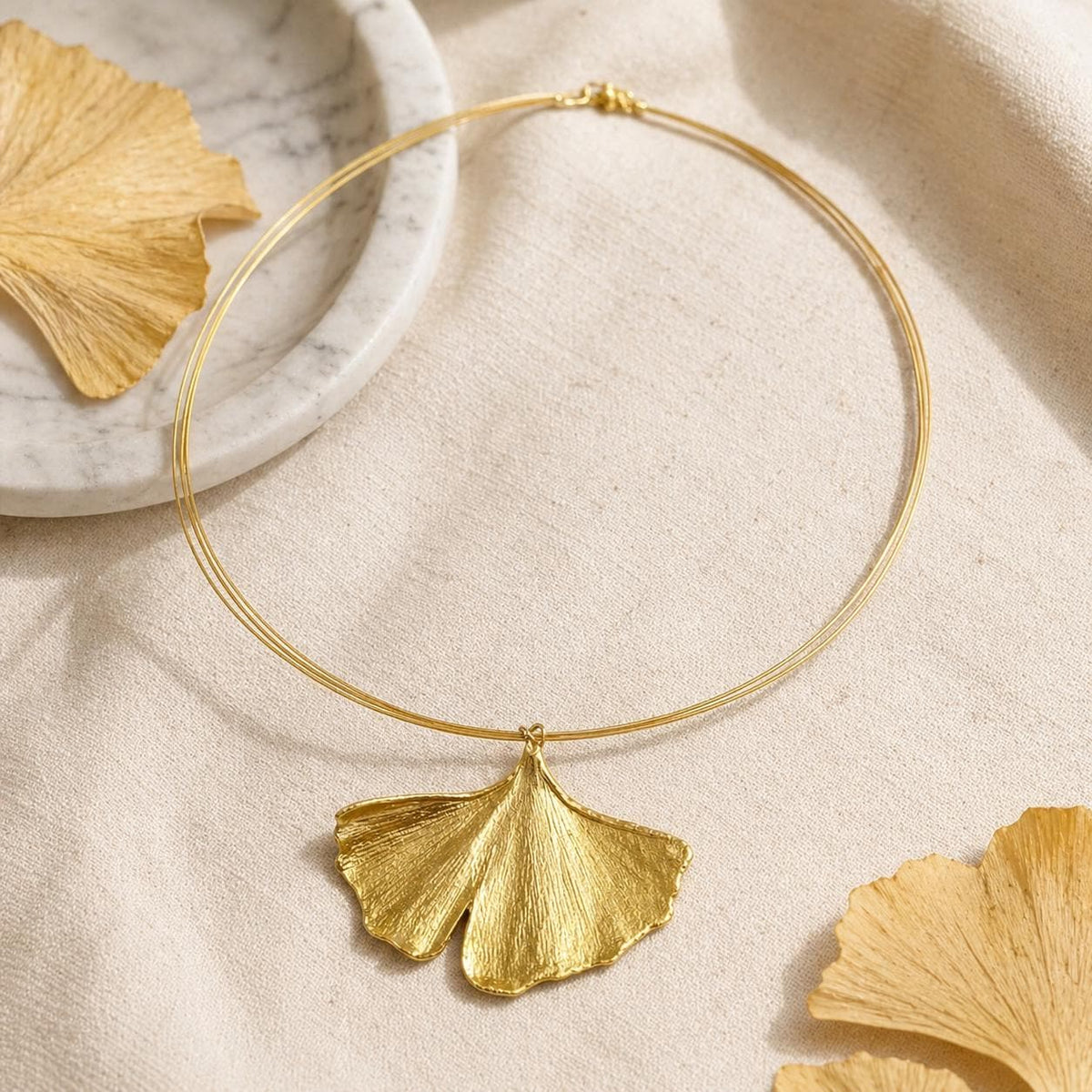 Real Ginkgo Biloba Leaf Necklace, Handmade Nature Jewelry, Organic Forest Pendant, Gift for Longevity & Success, Sterling Silver 925