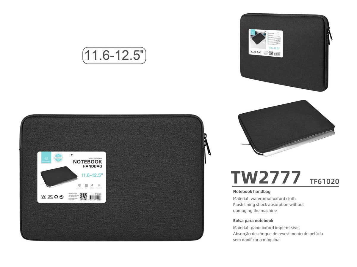 Mala para computador portátil Techancy TW2777, Preto, 11,6/12,5 polegadas, mala para tablet