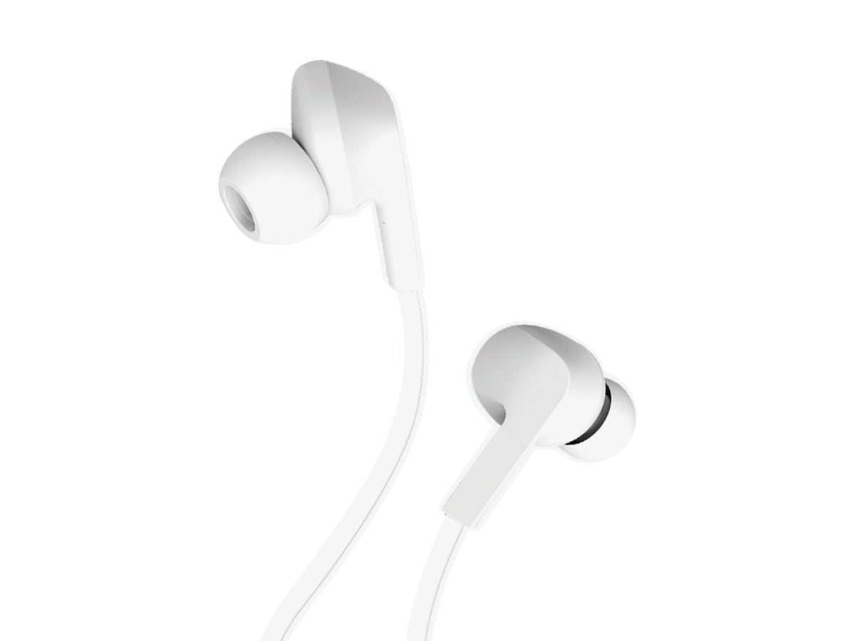 Techancy Auricular Com Fios Branco TD8022 , Microfone Integrado, 3,5 Mm, Compatível Com Smartphones E Tablets