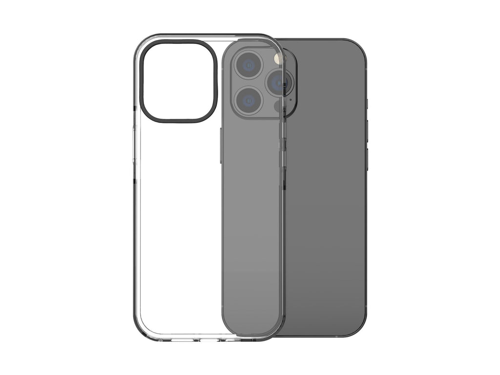 Capa transparente para telemóvel Techancy New Acrylic, KX5602, compatível com iPhone 12/12 Pro, transparente + Preto