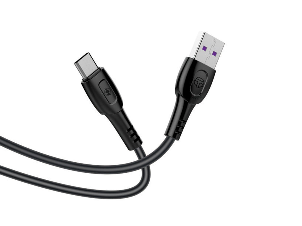 Techancy Cabo De Dados De Carregamento Super-Rápido 6A Preto TB1729, Porta Usb-Tipo-C, 1 M De Comprimento, Carregamento Rápido