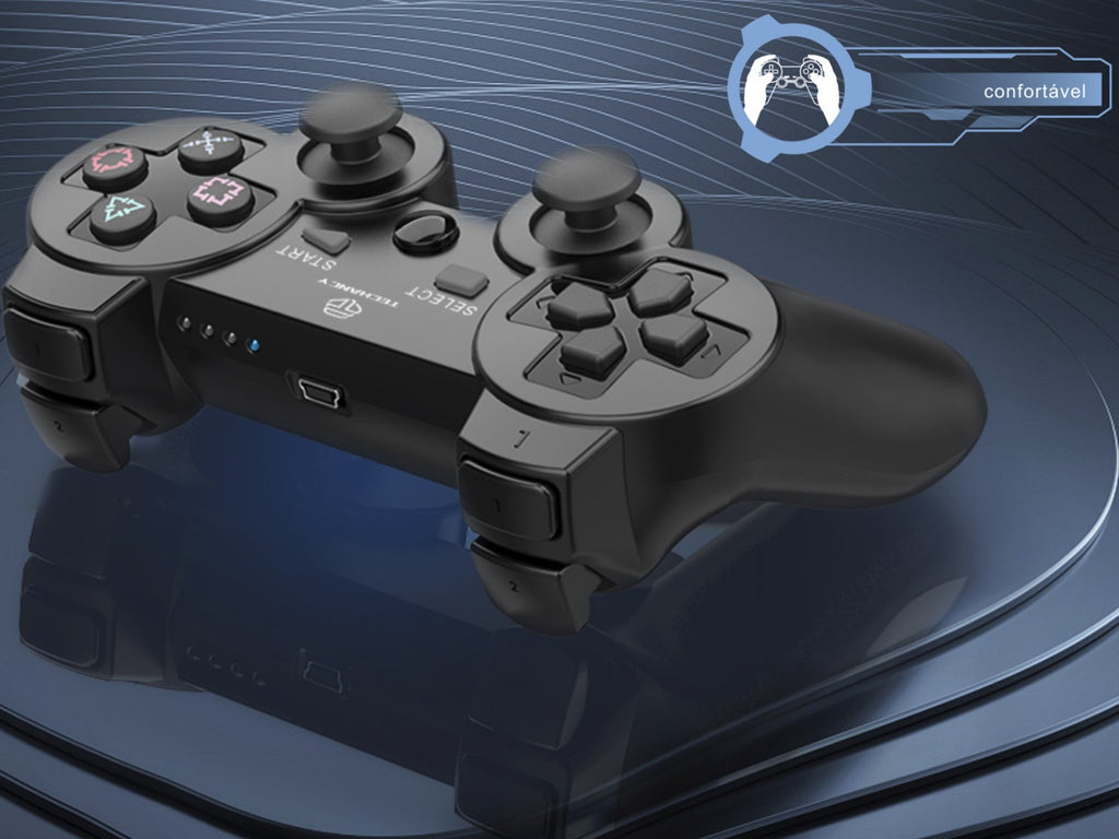 Controlador sem fios para jogos Techancy 6 em 1, bateria incorporada, ligação sem fios 2,4G, TX1703, compatível com PC/Android/TV Box/PS3/TV/Game Box, preto