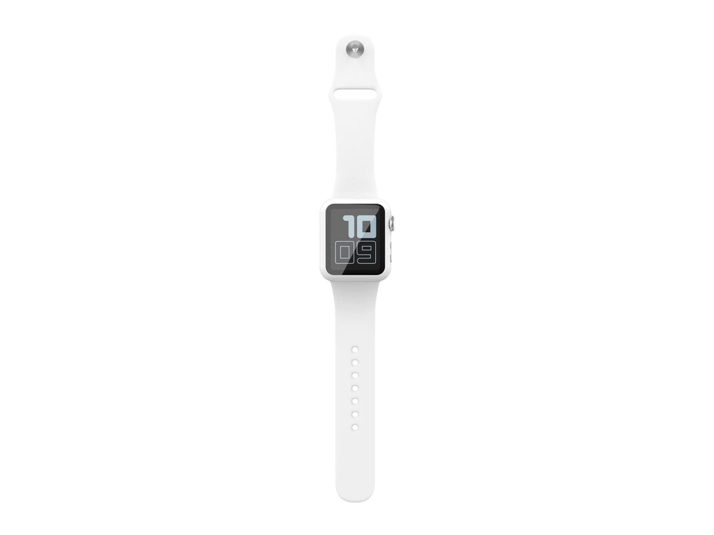 Pulseira de silicone para relógio Techancy, KC2115, com protetor de ecrã, compatível com Apple Watch 40 mm, Branco