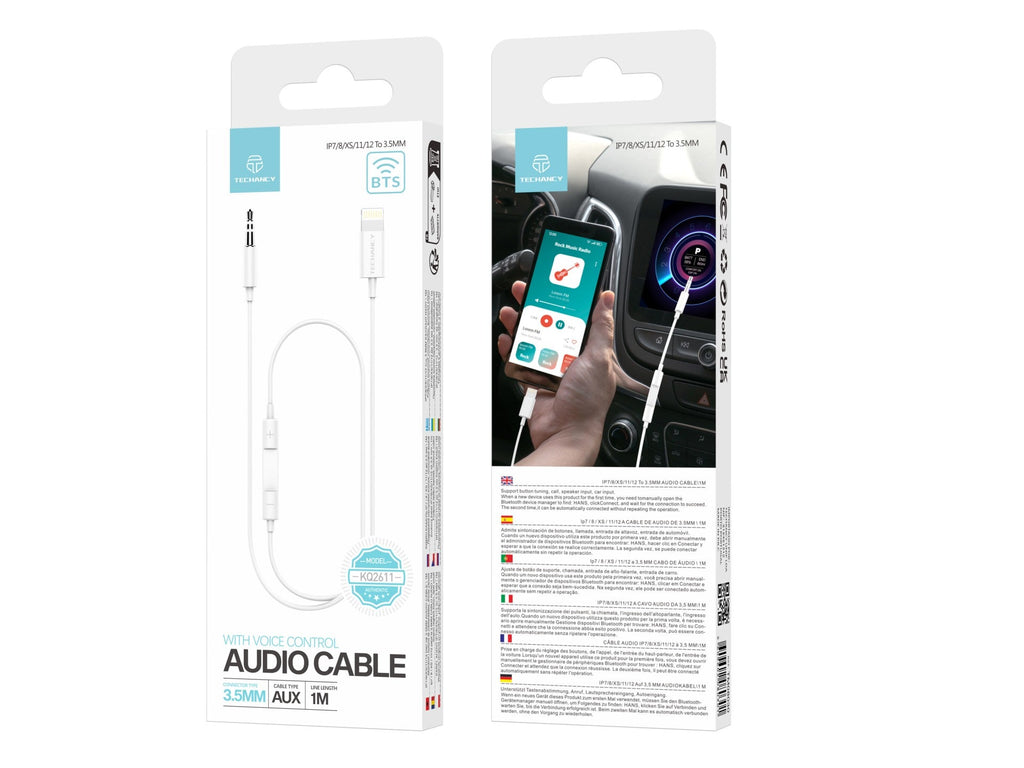 Techancy Carregador Branco 20w TA2802 Com Suporte Pd E Qc3.0 Com Cabo Usb-C Branco De 1m Para Usb-C
