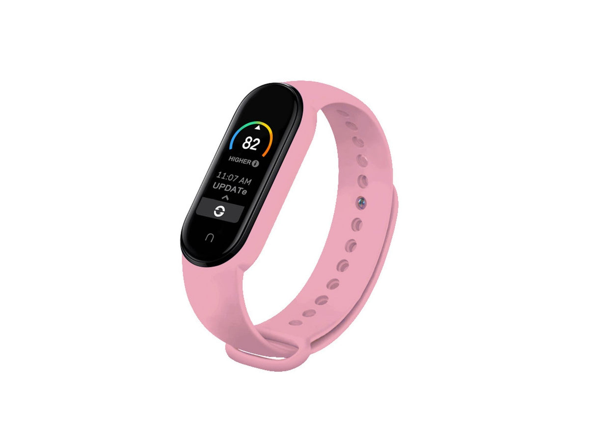 Techancy Pulseira De Silicone Rosa KC2107, Compatível Com A Mi7 Smart Band, Feita De Silicone, Macia E Confortável.