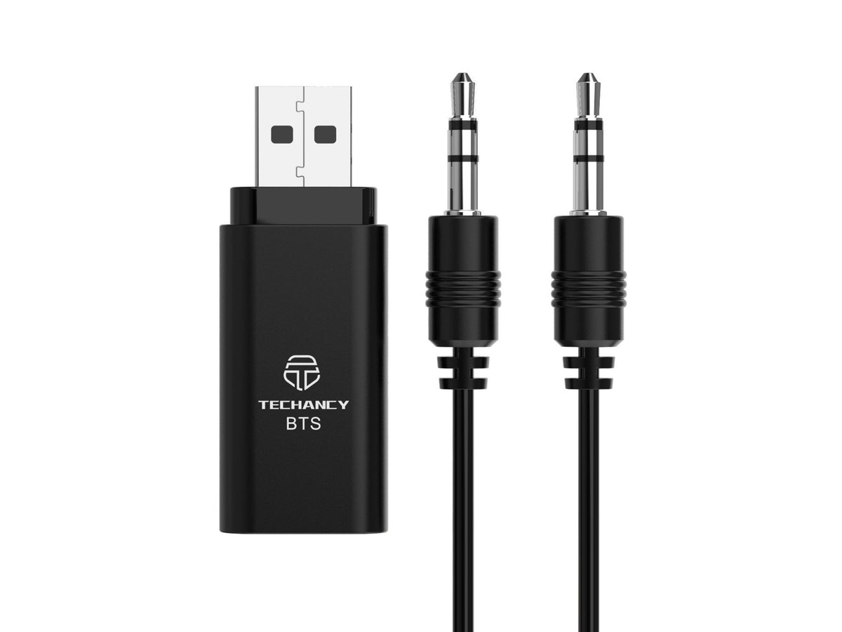 Adaptador Bluetooth sem fios 2 em 1 Techancy, TQ5900, suporta transmissão e receção de áudio Bluetooth, preto
