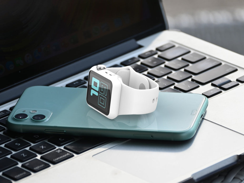 Pulseira de silicone para relógio Techancy, KC2115, com protetor de ecrã, compatível com Apple Watch 40 mm, Branco