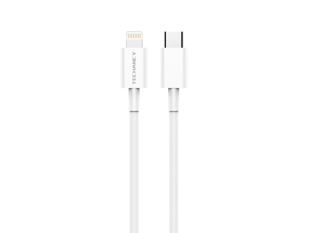 Techancy Cabo De Dados Branco 20w TB1666, Compatível Com Iphone 7 Até 14, Carregamento Rápido Pd, Durável, 2m