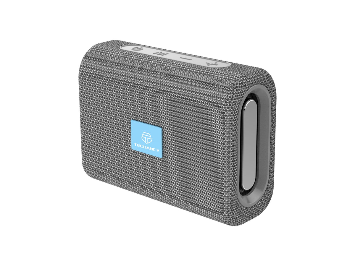 Techancy Mini Altifalante Sem Fios Cinzento TH2630, Reprodução Com Bateria Incorporada, Conetividade Bluetooth 5.0, Suporte Tws