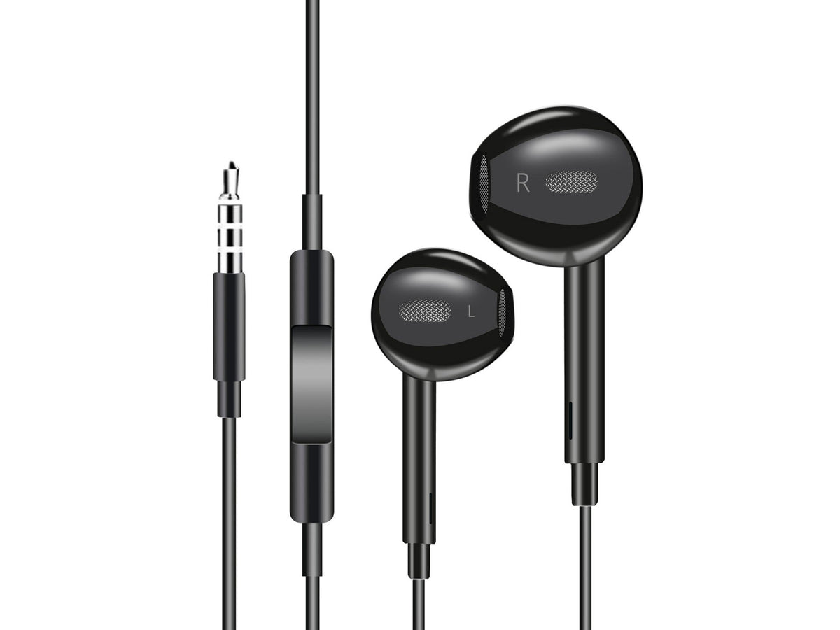 Techancy Auscultadores Intra-Auriculares Pretos 1,2 M TD8029, Com Controlo De Volume Do Microfone, Conetor De 3,5 Mm