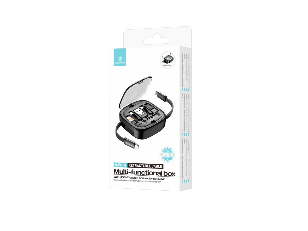 Techancy Cabo De Dados Multifunções Otg Kit TV3758, Várias Combinações Para Combinar, Carregar E Transferir/Armazenar Dados