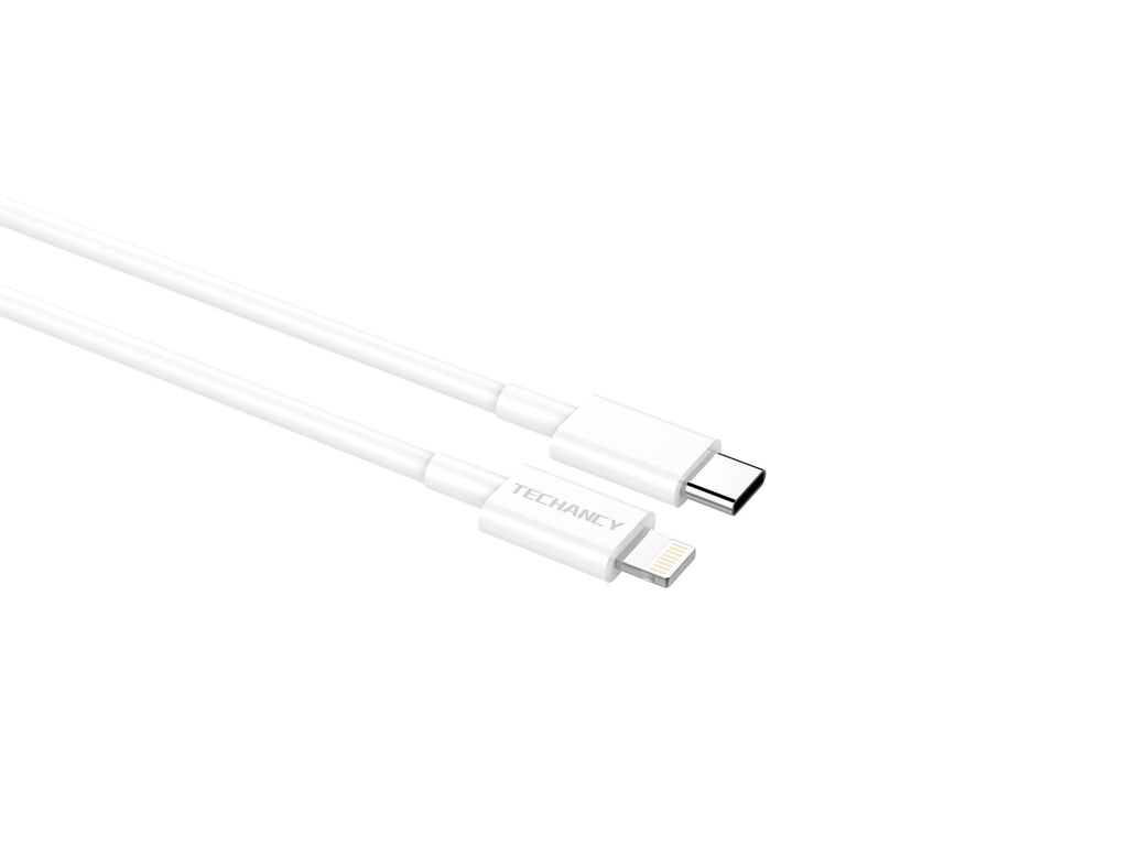 Techancy Cabo De Dados Branco 20w TB1666, Compatível Com Iphone 7 Até 14, Carregamento Rápido Pd, Durável, 2m