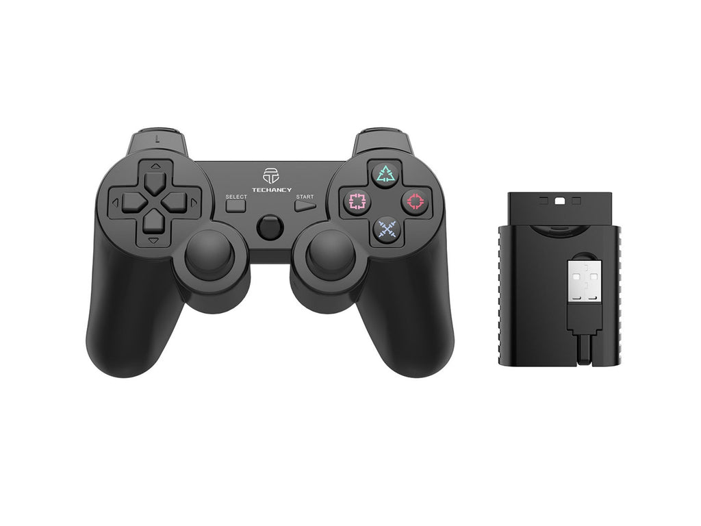 Controlador sem fios para jogos Techancy 6 em 1, bateria incorporada, ligação sem fios 2,4G, TX1703, compatível com PC/Android/TV Box/PS3/TV/Game Box, preto
