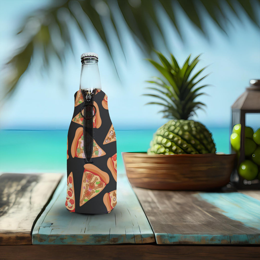 Bottle Koozie W/Zipper Pizza Luva