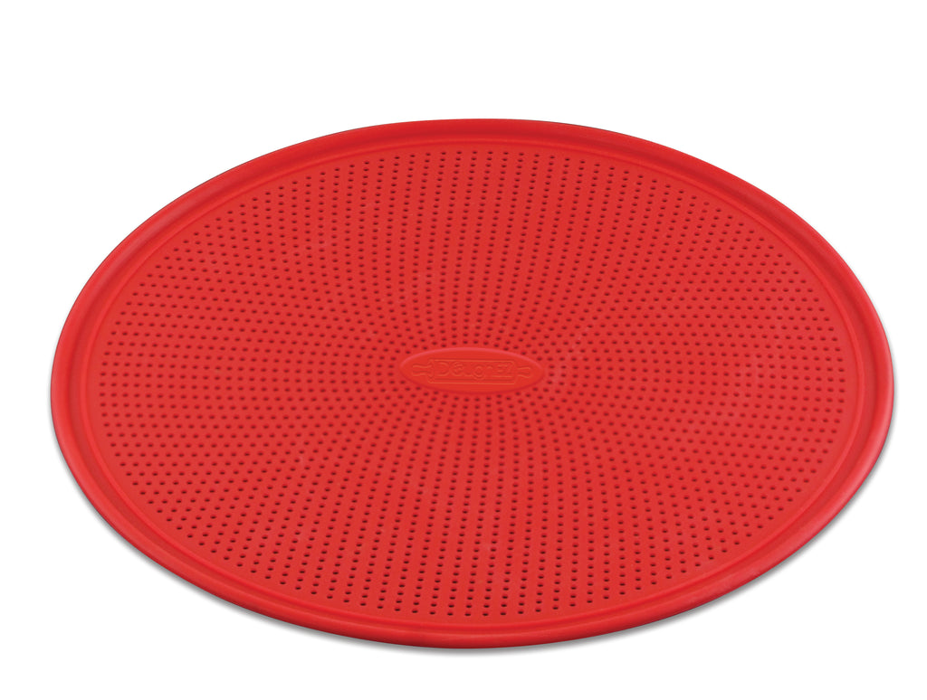 DoughEZ 13-Inch Perforated Silicone Non-Stick Metal Reinforced Rimmed Pizza Pan, Oven Safe Up to 480° F, Dishwasher Safe, BPA Free