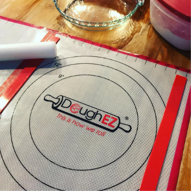 DoughEZ Extra Large 17.5 x 32 Non-Slip Silicone Pastry Dough Rolling Mat and 6 Guide Sticks - BPA Free, Approved materials