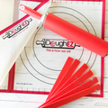 DoughEZ Extra Large 17.5 x 32 Non-Slip Silicone Pastry Dough Rolling Mat and 6 Guide Sticks - BPA Free, Approved materials