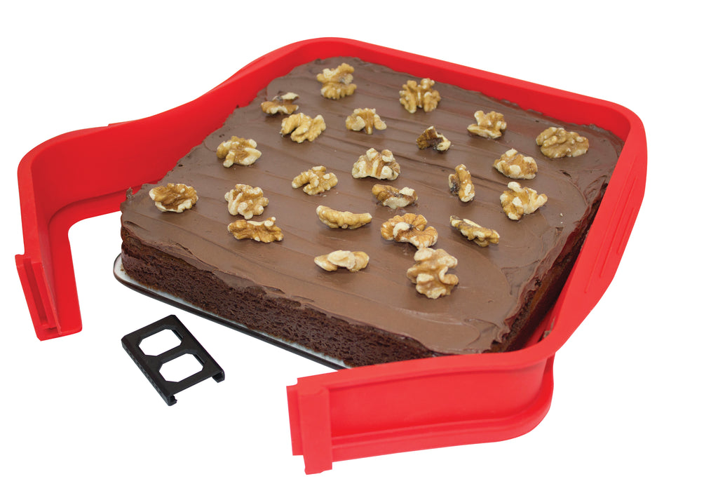 DoughEz 9 x 9-Inch Square Non-Stick Silicone Glass Bottom Springform Pan, Oven Safe Up to 450° F, Dishwasher Safe, BPA Free