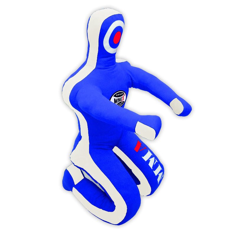 MNEX Pro Fighting MMA Grappling Dummy, Training Punching Bag, Blue and Black with Target, Martial Arts Practice Equipment (Blue, 5ft (60"))