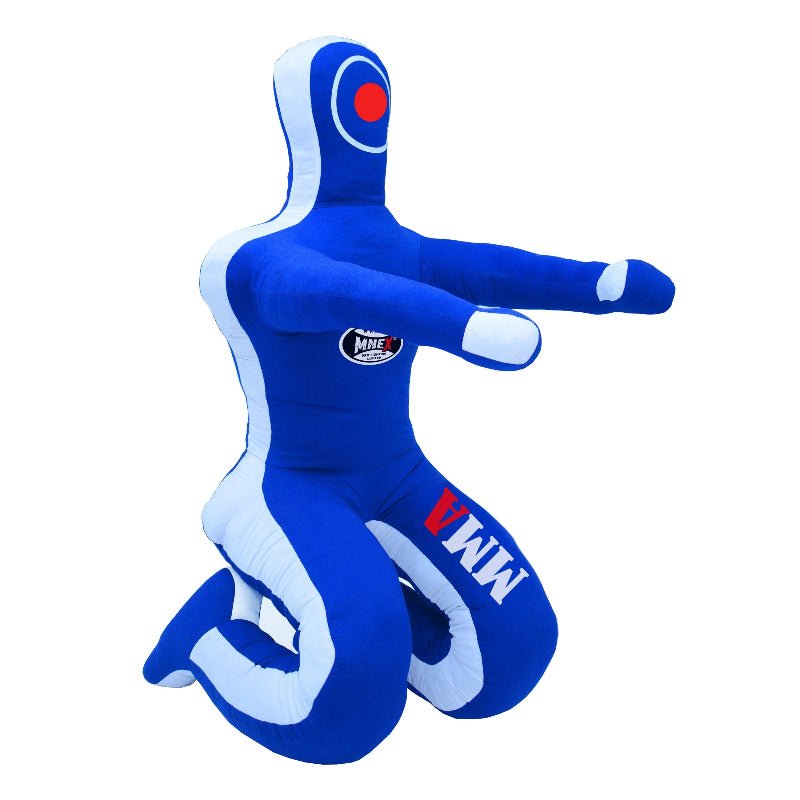 MNEX Pro Fighting MMA Grappling Dummy, Training Punching Bag, Blue and Black with Target, Martial Arts Practice Equipment (Blue, 5ft (60"))