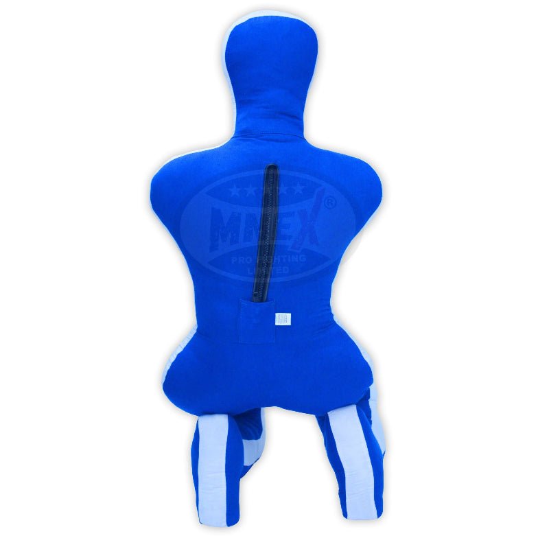 MNEX Pro Fighting MMA Grappling Dummy, Training Punching Bag, Blue and Black with Target, Martial Arts Practice Equipment (Blue, 5ft (60"))