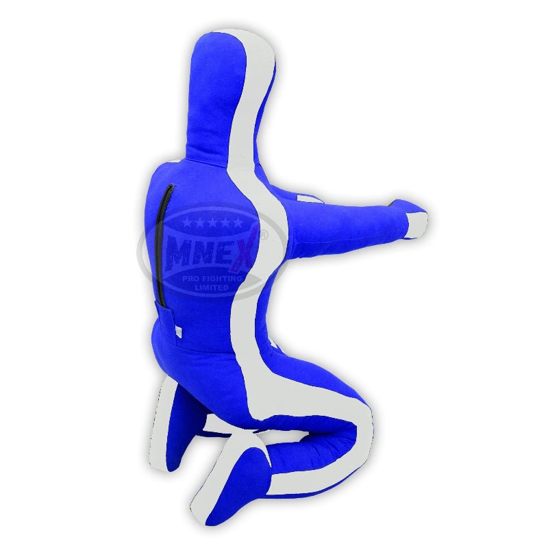 MNEX Pro Fighting MMA Grappling Dummy, Training Punching Bag, Blue and Black with Target, Martial Arts Practice Equipment (Blue, 5ft (60"))
