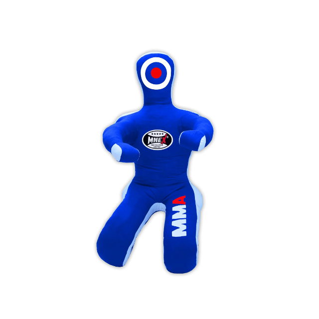 MNEX Pro Wrestling Dummy - Unfilled BJJ Training for All Ages (Black/Blue)