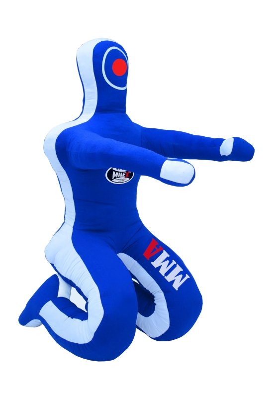 MNEX Pro Wrestling Dummy - Unfilled BJJ Training for All Ages (Black/Blue)