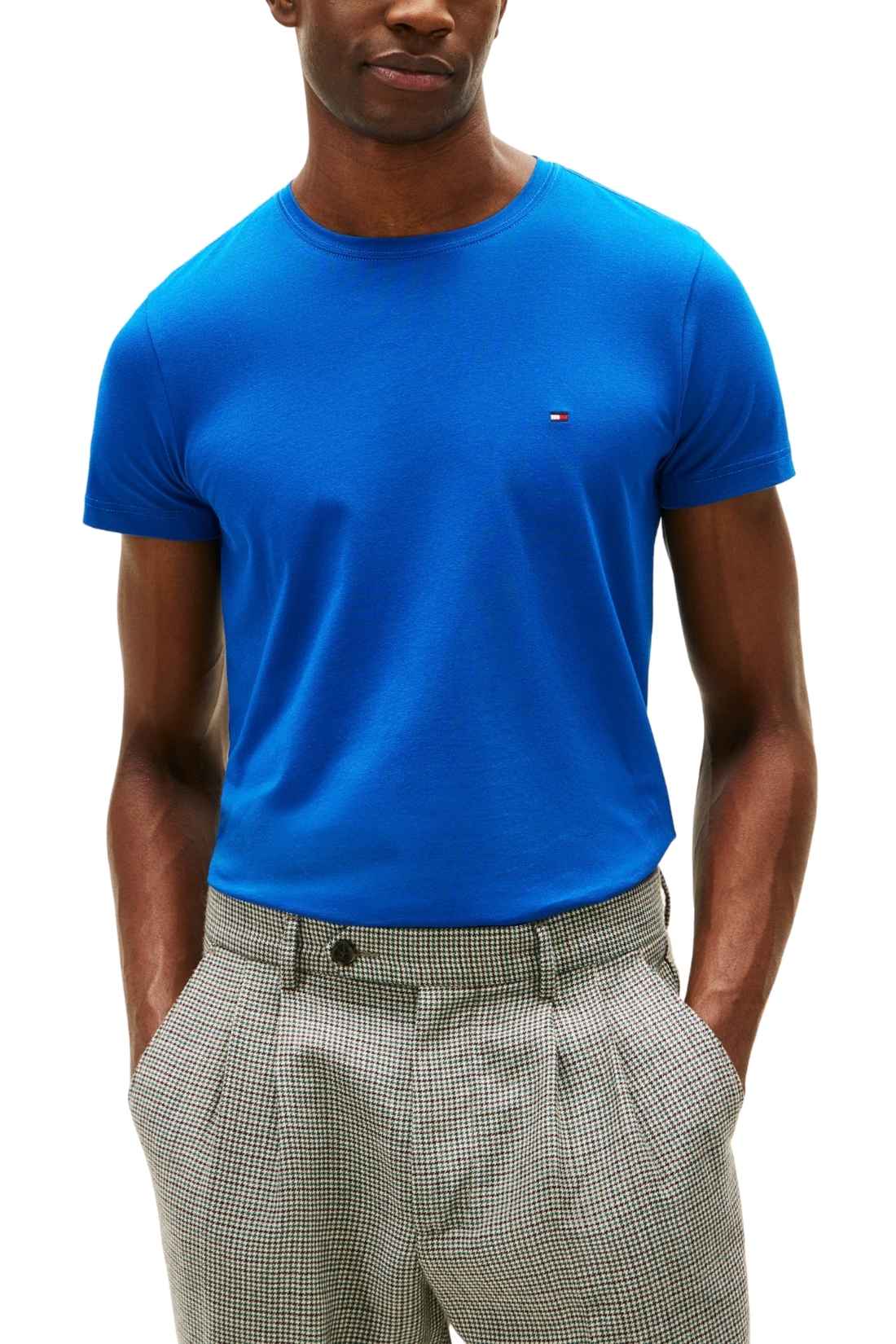 TOMMY HILFIGER - Men's stretch slim T-shirt with logo - Size XL