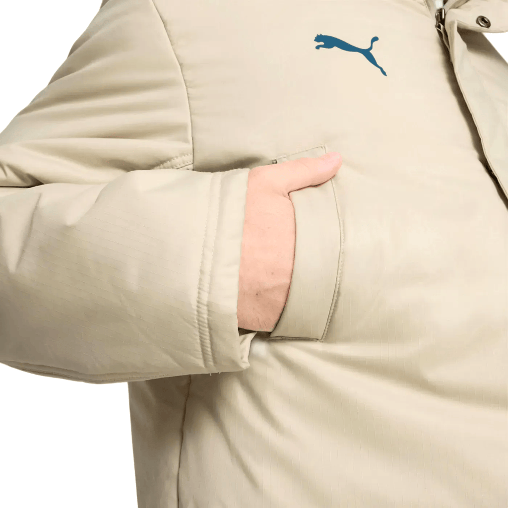 Olympique Marseille light gold padded bench jacket 2024/25 - Puma
