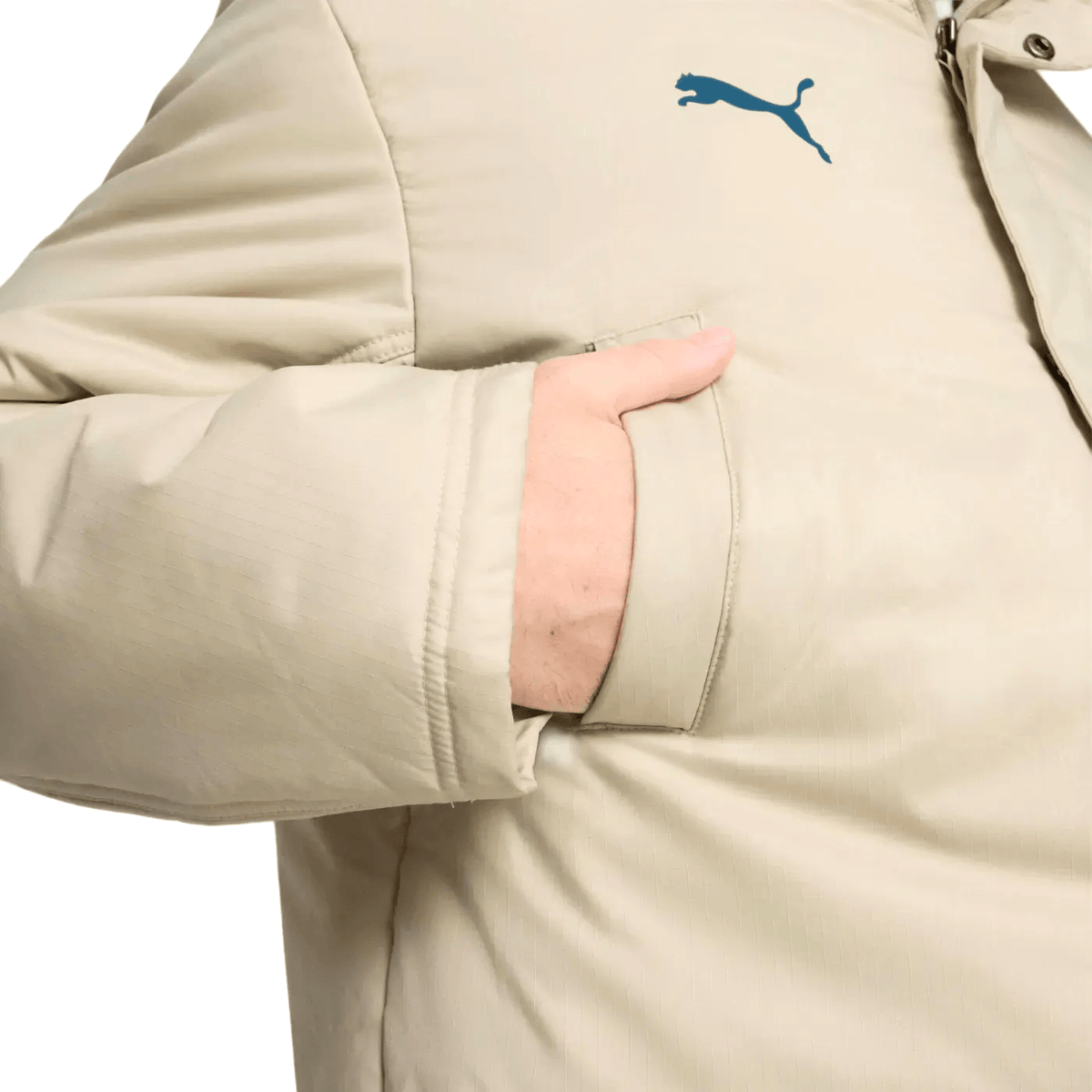 Olympique Marseille light gold padded bench jacket 2024/25 - Puma