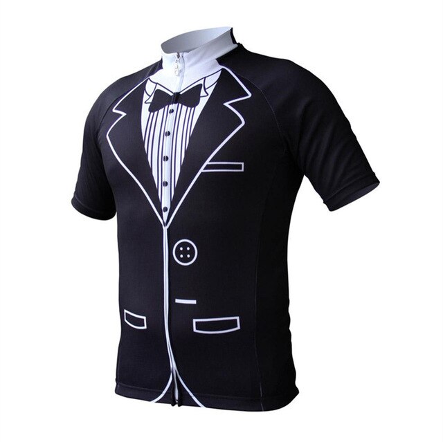 Mens Short Sleeve Cycling Jersey Tuxedo Ropa de Design