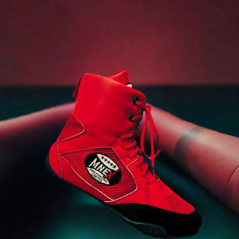 Professional Men's Boxing Boots - Red, Black, Blue - UK 7 to 12