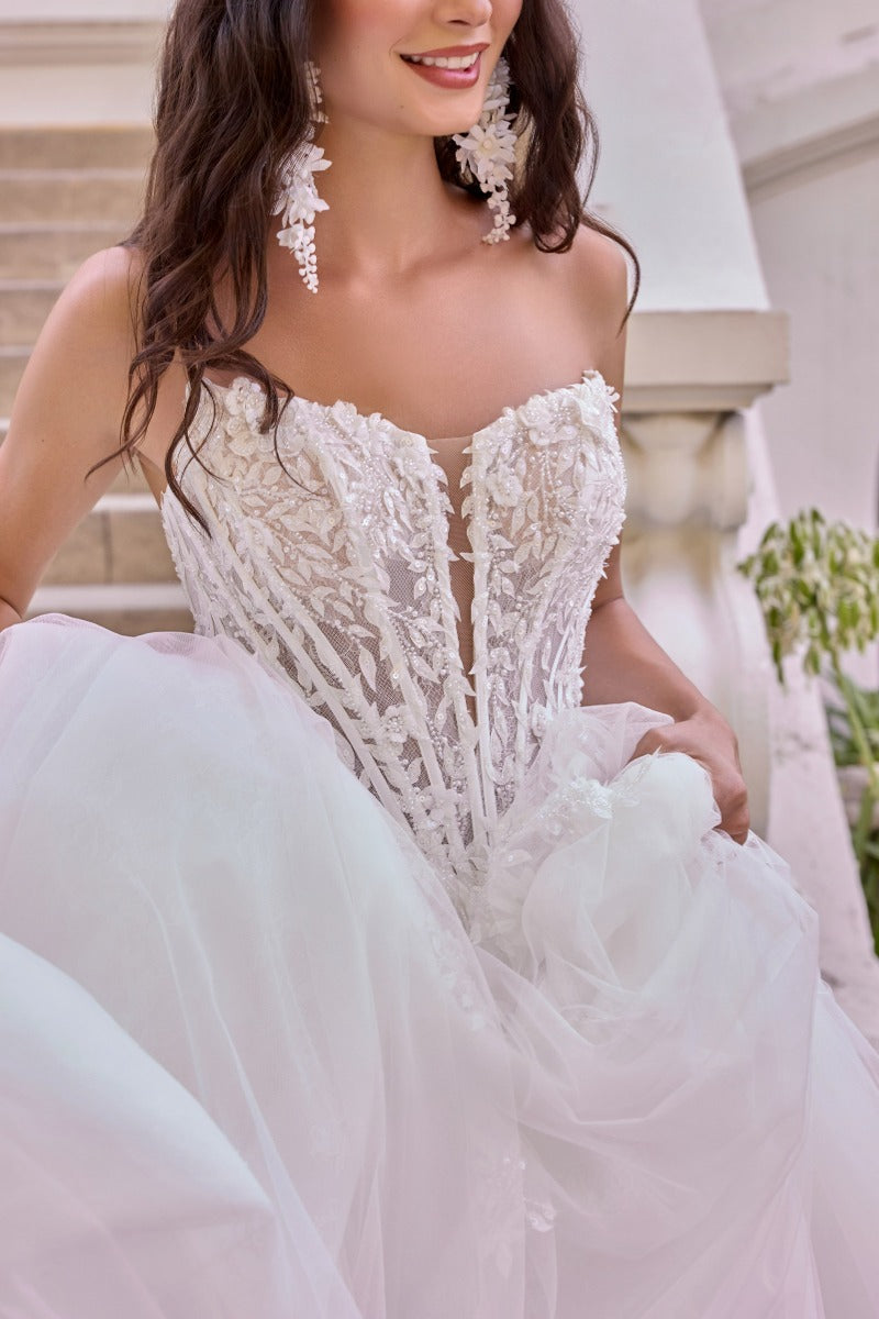 Elegant Embellished Formal Long Special Occasion Gown Detailed CDWL075
