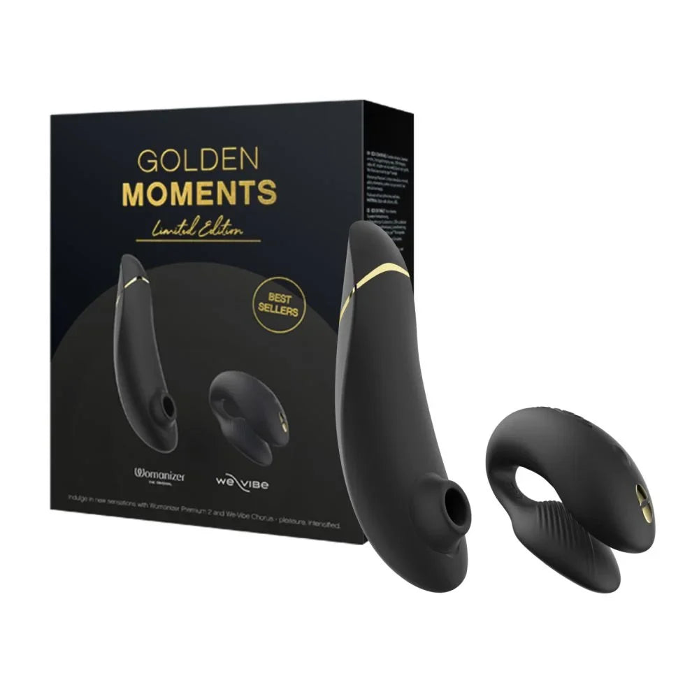 Womanizer X We-Vibe Golden Moments Clit Sucking & Wearable Couples Vibrator Limited Edition